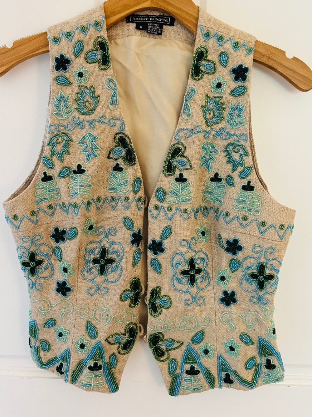 Randy Kemper Exquisitely Beaded Floral Vest
